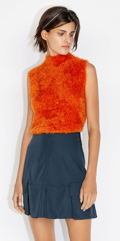 Knitwear  | Fluffy Vest | 269 Burnt Orange