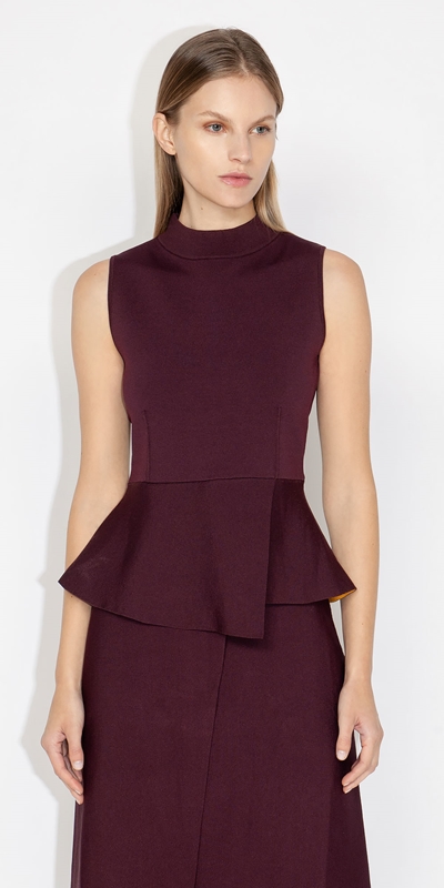 Wear to Work  | Double Faced Knit Top | 630 Plum