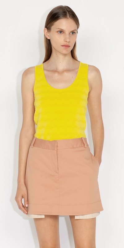 Tops and Shirts  | Wave Scoop Neck Tank | 205 Citrus