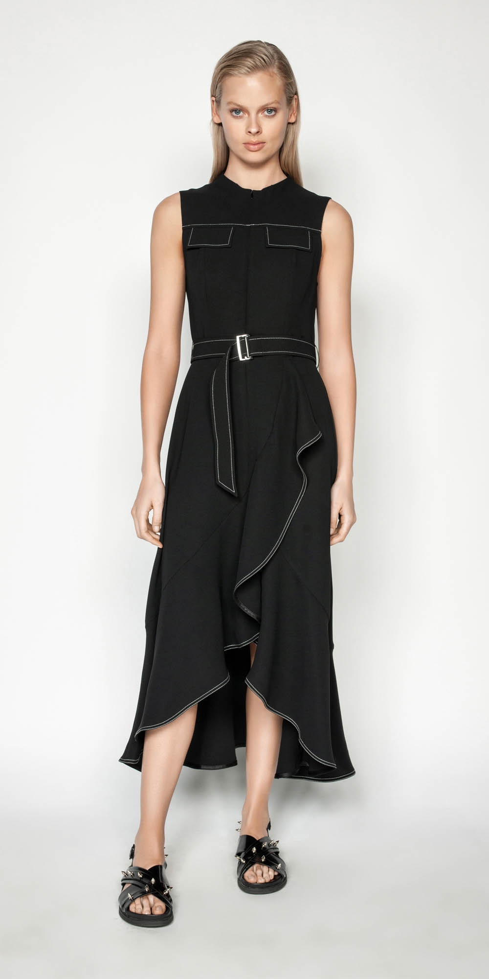 Belted Crepe Midi Dress | Buy Dresses Online - Cue