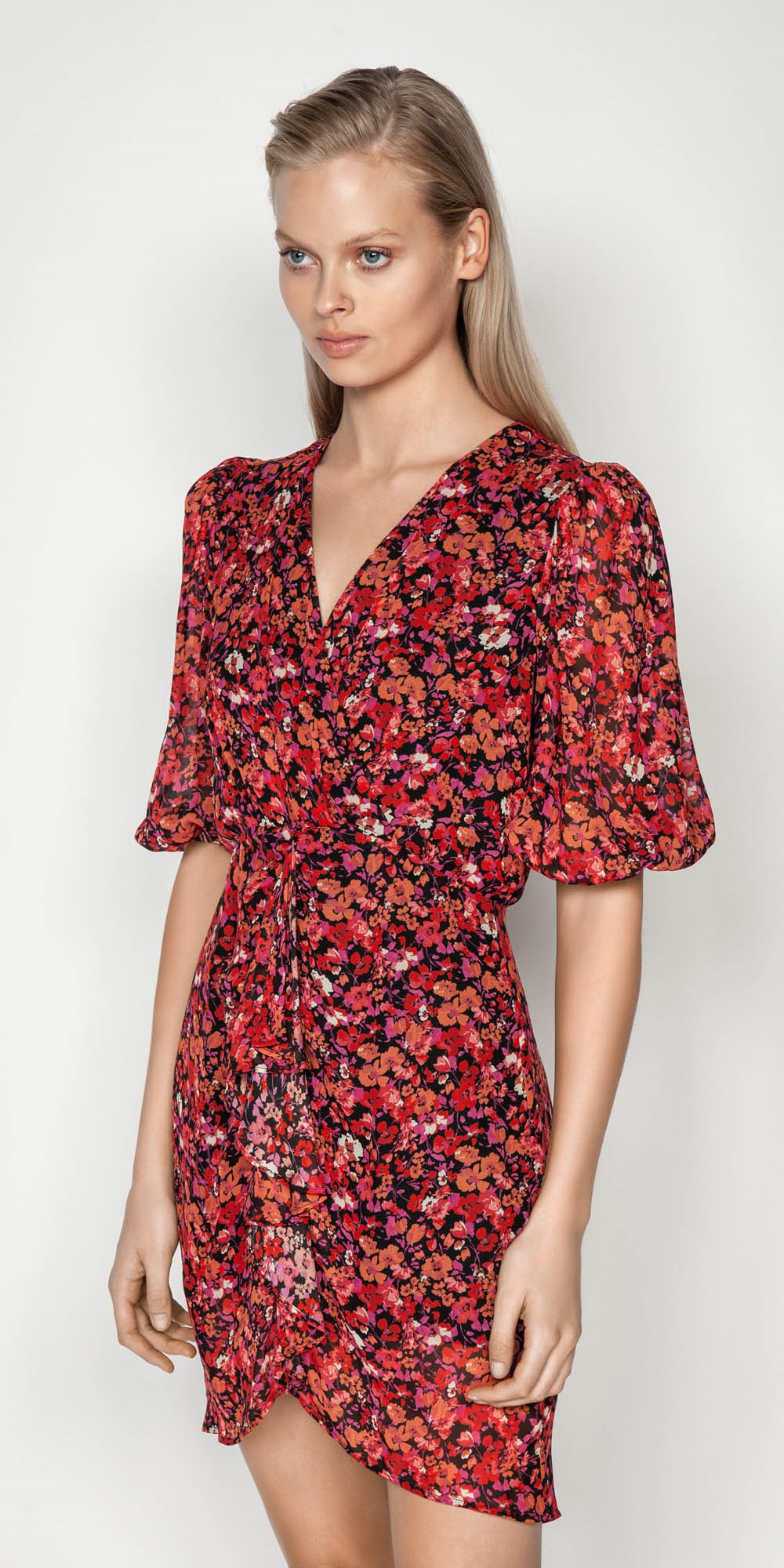 Berry Floral Viscose Dress | Buy Dresses Online - Cue