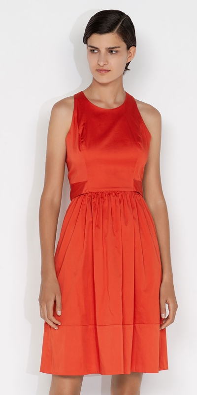 Dresses  | Organic Cotton Cross Back Dress | 280 Orange