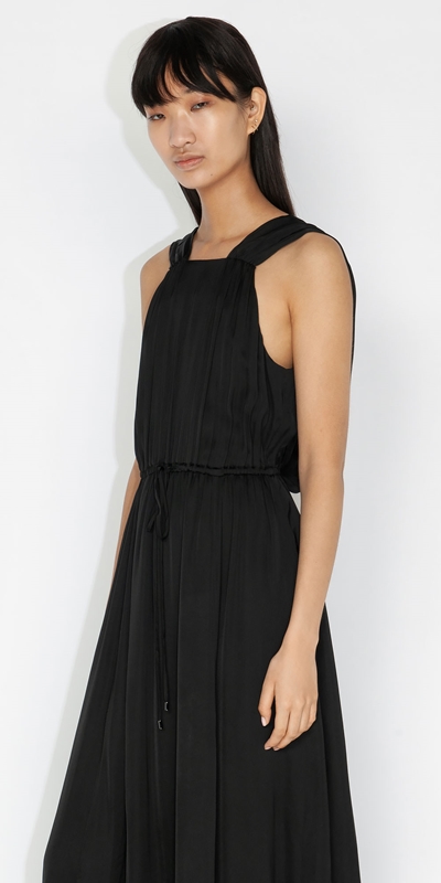 Sale  | Satin Midi Dress | 990 Black