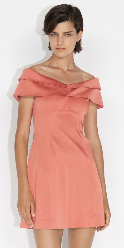 Dresses  | Off Shoulder A-Line Dress | 531 Coral
