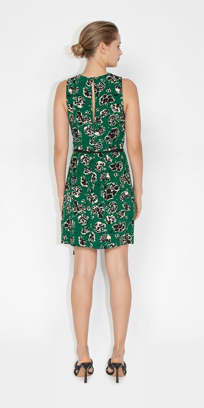 Dresses | Emerald Floral Waist Tuck Dress | 335 Emerald