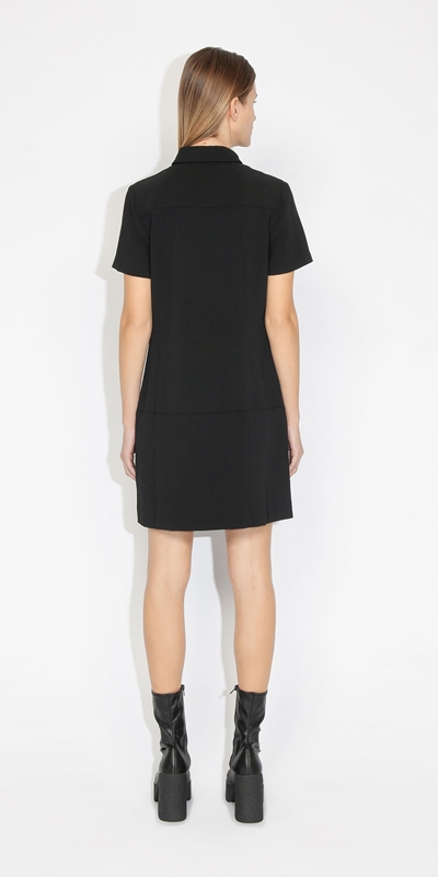 Dresses | Zip Front A-Line Dress | 990 Black