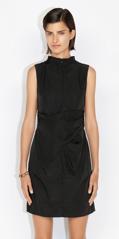 Sale  | Tech Tuck Waist Dress | 990 Black