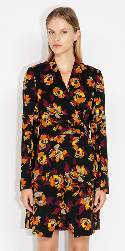 Dresses  | Autumn Floral Blazer Dress | 990 Black