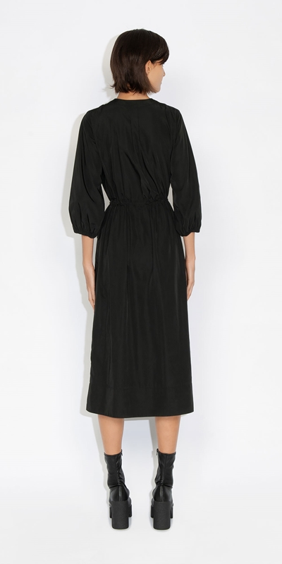 Dresses | Drawstring Parka Dress | 990 Black