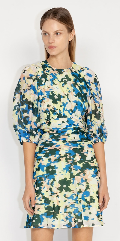Sale  | Camouflage Floral Dress | 719 Blue Mint