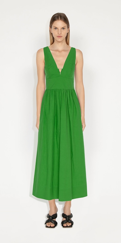 High Summer | Cotton Twist Dress | 327 Lime Zest
