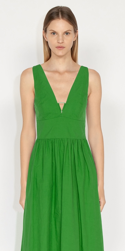 High Summer  | Cotton Twist Dress | 327 Lime Zest