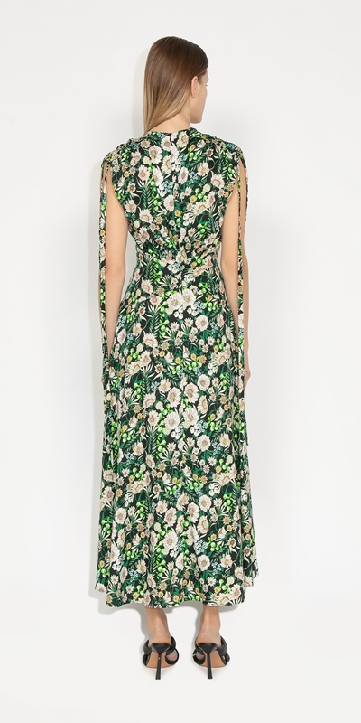 Dresses | Spring Floral Gathered Dress | 309 Lime