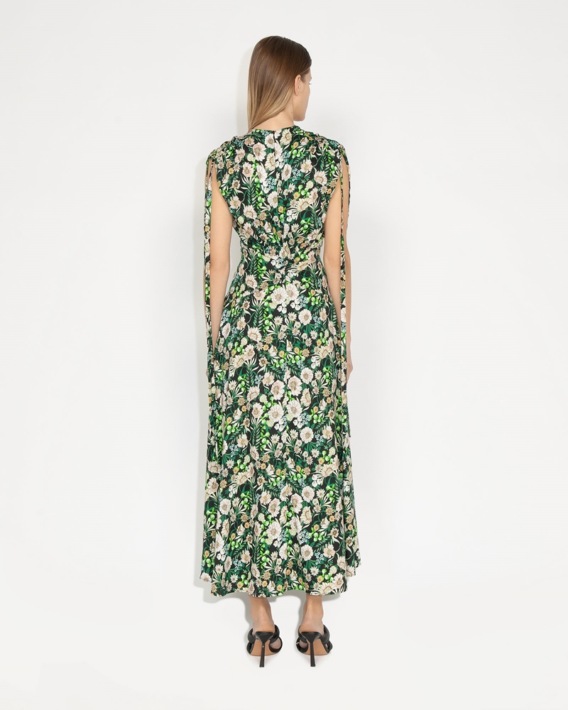 Dresses  | Spring Floral Gathered Dress | 309 Lime