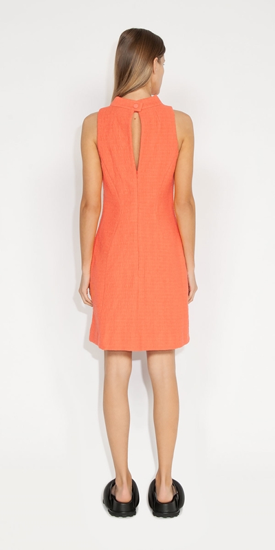 Dresses | Cotton Boucle Mini Dress | 528 Neon Melon