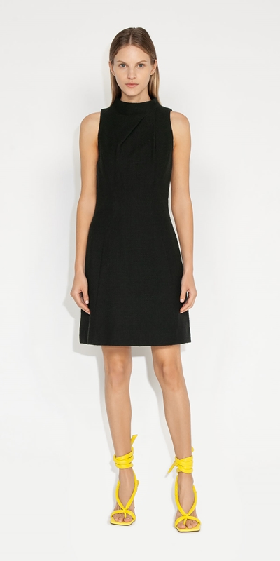 Sale | Cotton Boucle Mini Dress | 990 Black