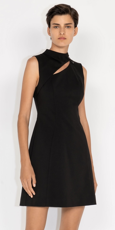 Cue Cares - Sustainable  | Cotton Chain Link Dress | 990 Black