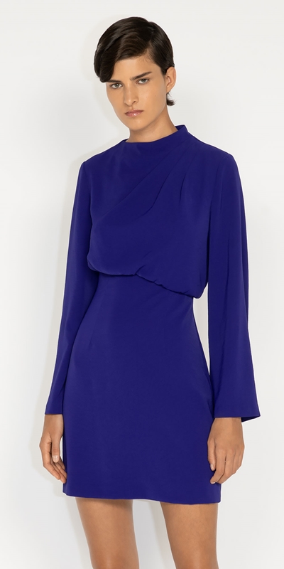 Wear to Work  | Asymmetric Neck Dress | 571 Ultra Violet