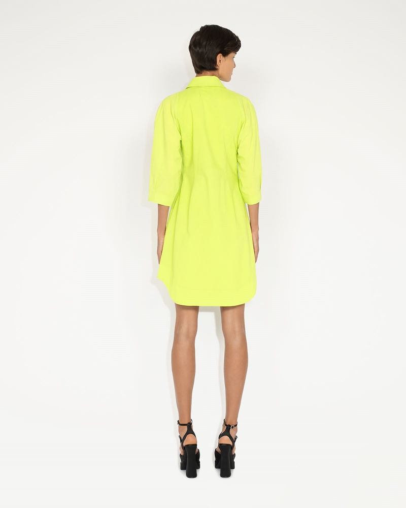 Dresses  | Organic Cotton Shirt Dress | 375 Ultra Lime