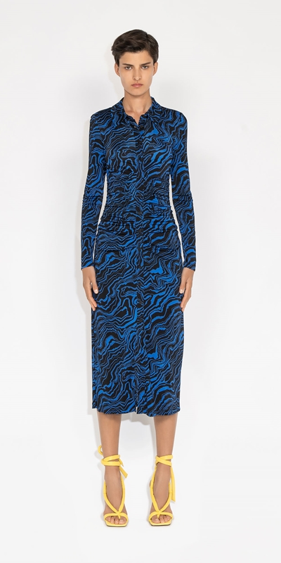 Dresses | Azure Wave Shirt Dress | 731 Azure