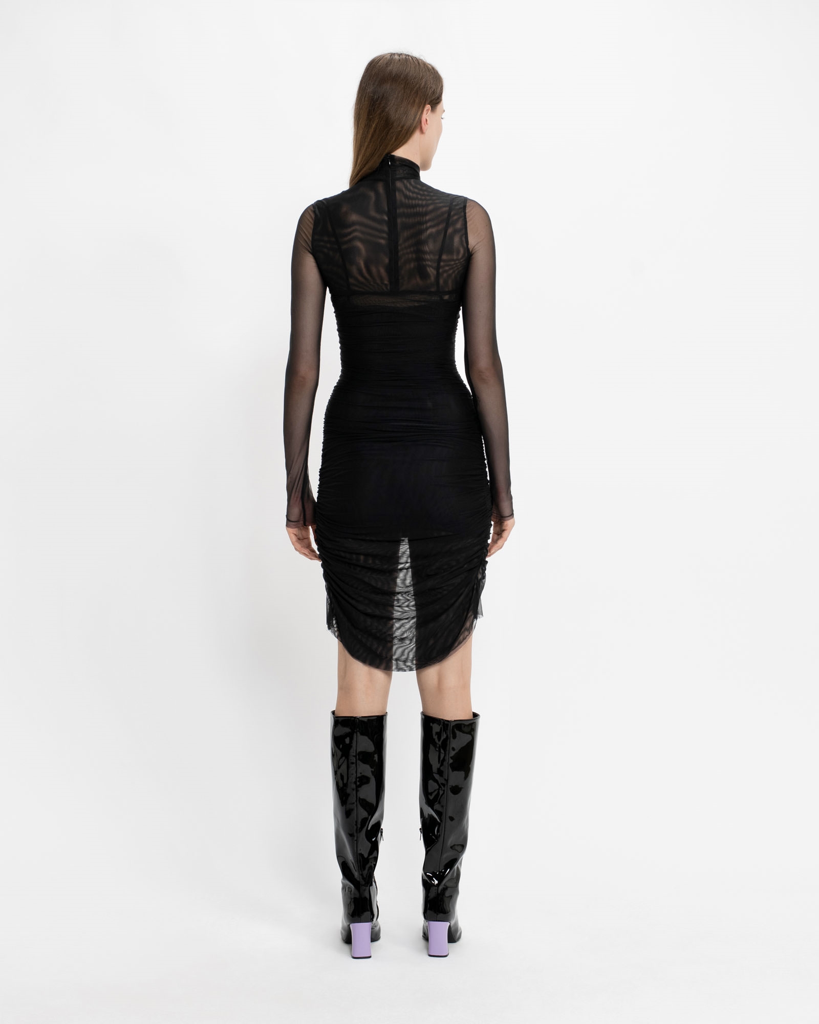 Dresses | Mesh Draped Dress | 990 Black