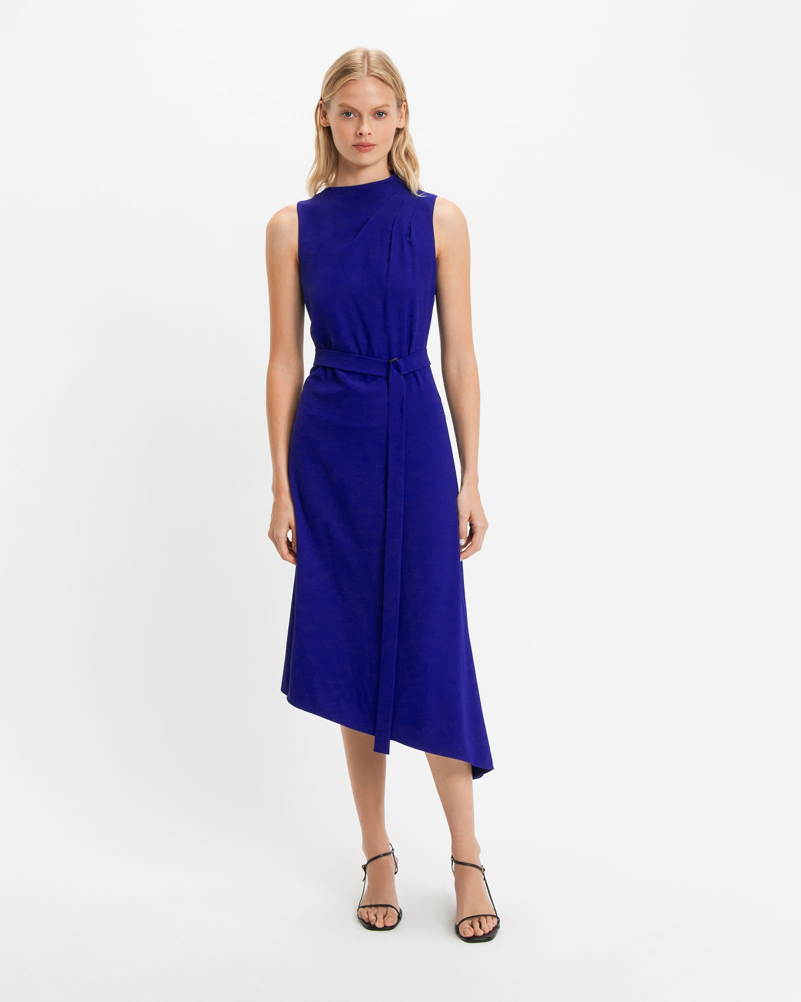 Crepe Tuck Neck Midi Dress | Buy Dresses Online - Cue