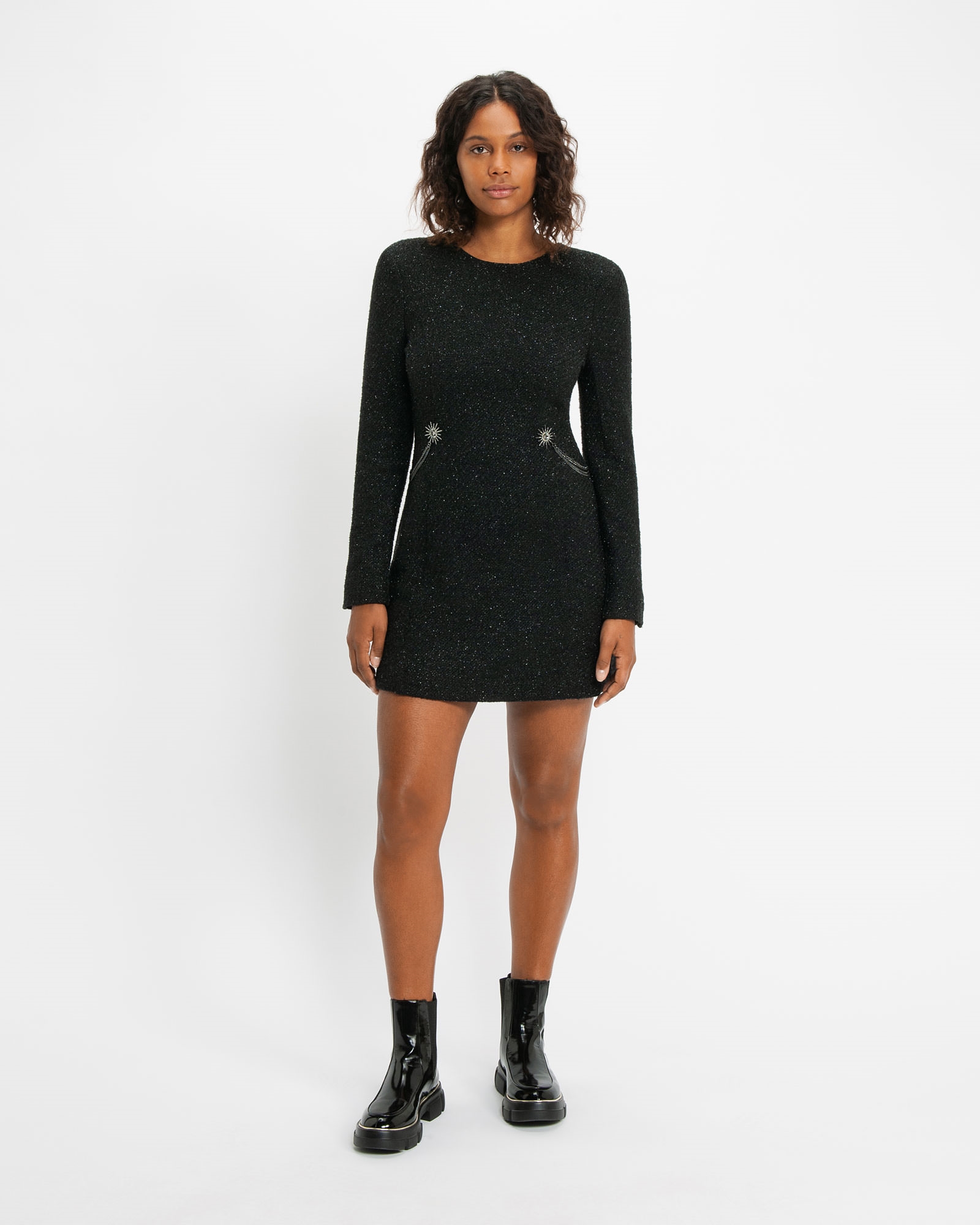 Shop the Runway | Metallic Tweed Mini Dress | 990 Black