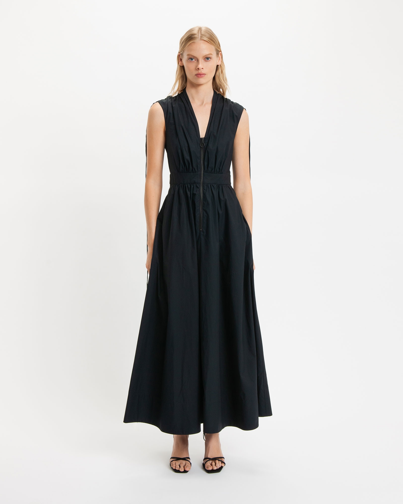 Dresses | Good Earth Cotton® Zip Gathered Dress | 990 Black