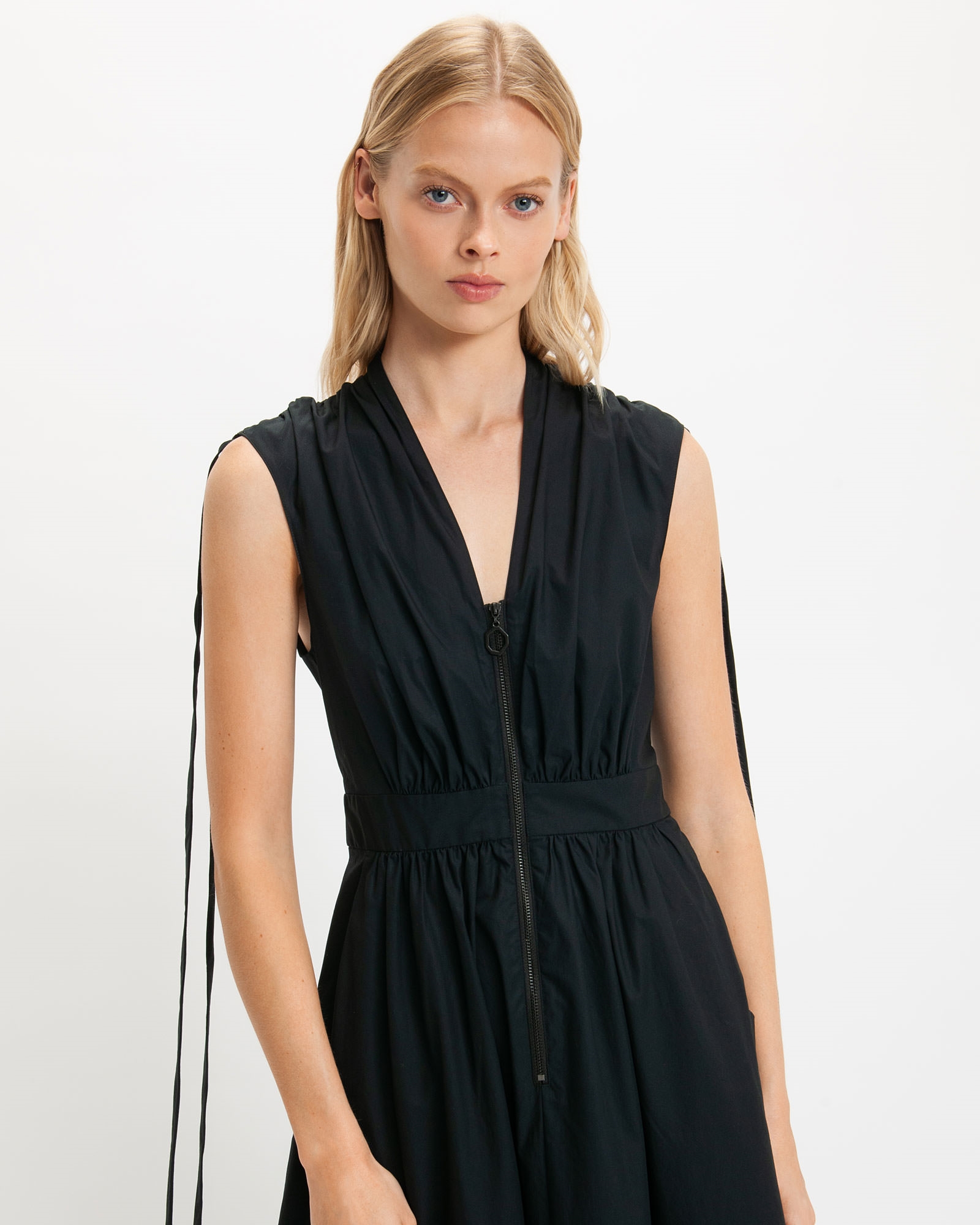 Dresses  | Good Earth Cotton® Zip Gathered Dress | 990 Black