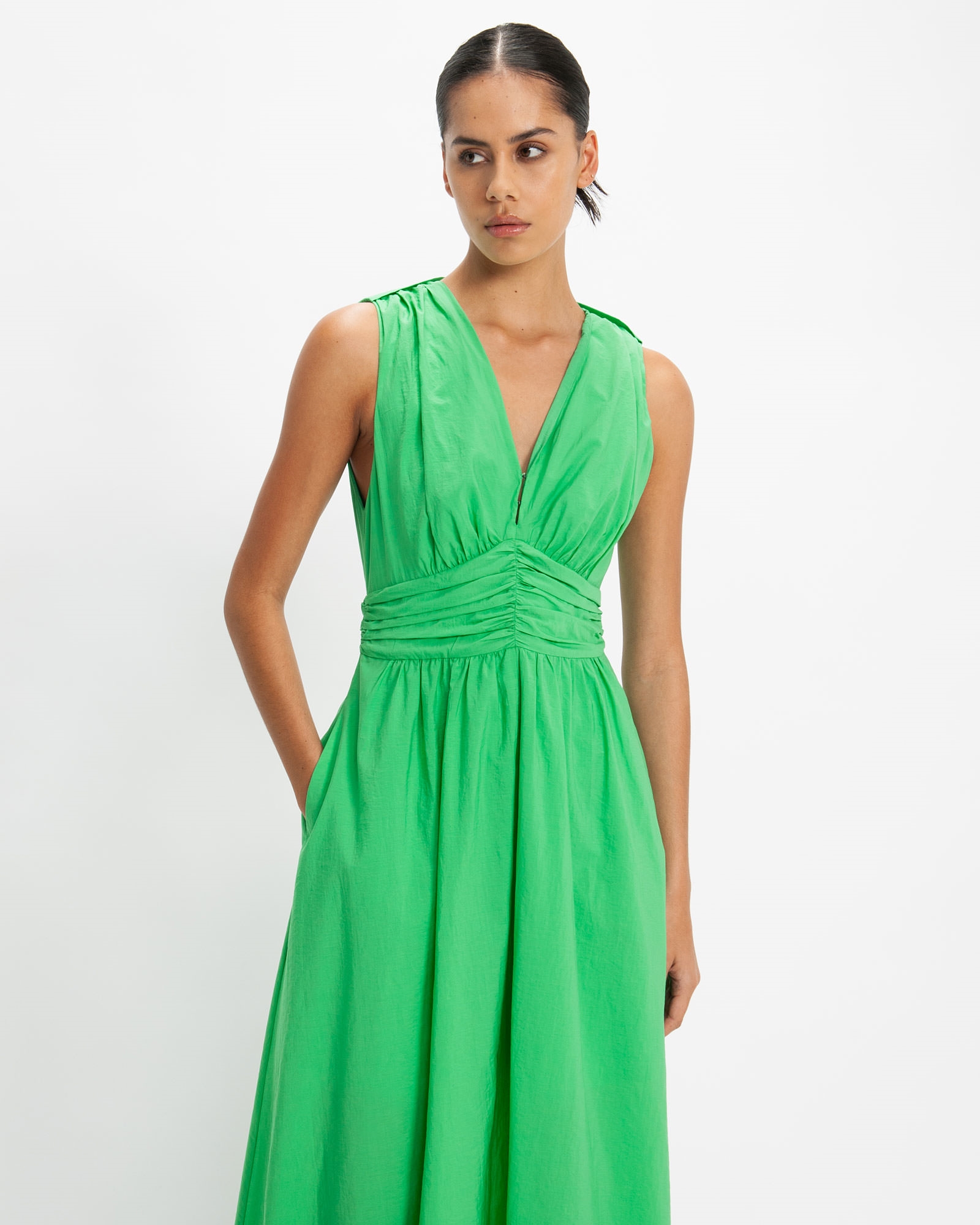 Ruched Tab Shoulder Dress | Buy Dresses Online - Cue