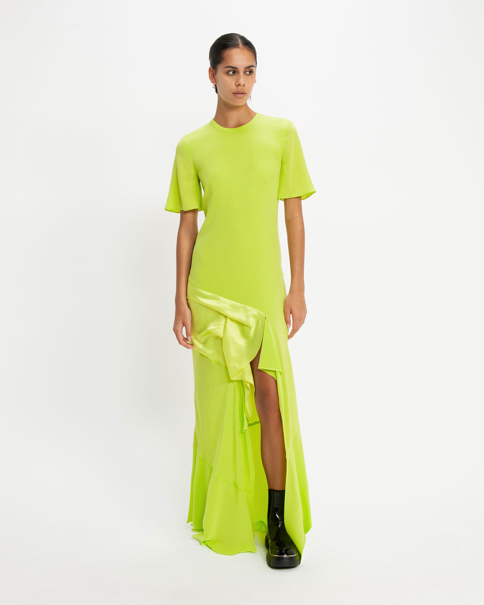 Dresses | Silk Draped Maxi Dress | 352 Soft Lime