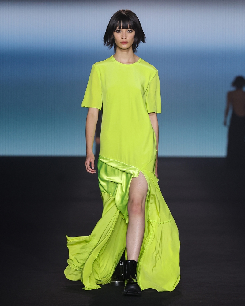 Dresses  | Silk Draped Maxi Dress | 352 Soft Lime