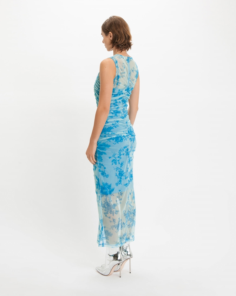 Dresses  | Floral Toile Mesh Dress | 719 Blue Mint