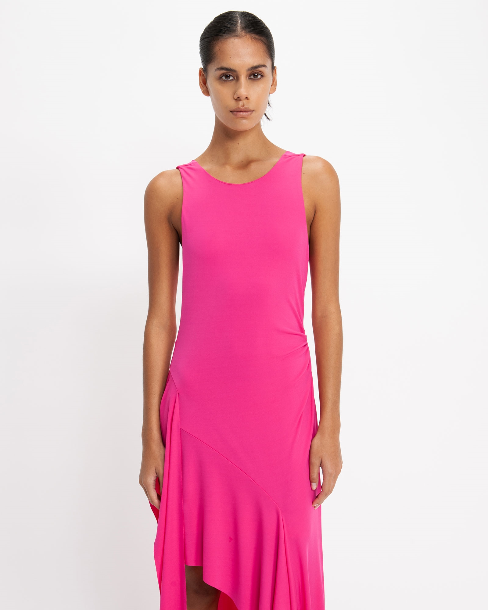 Sale  | Cowl Back Dress | 519 Hot Pink