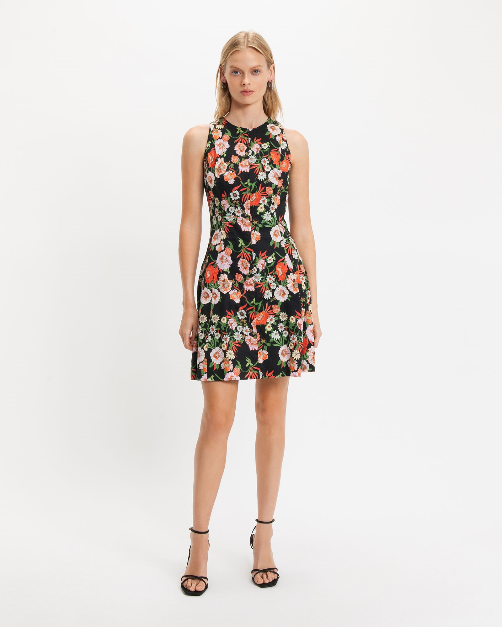 Cotton Sateen Fit & Flare Dress