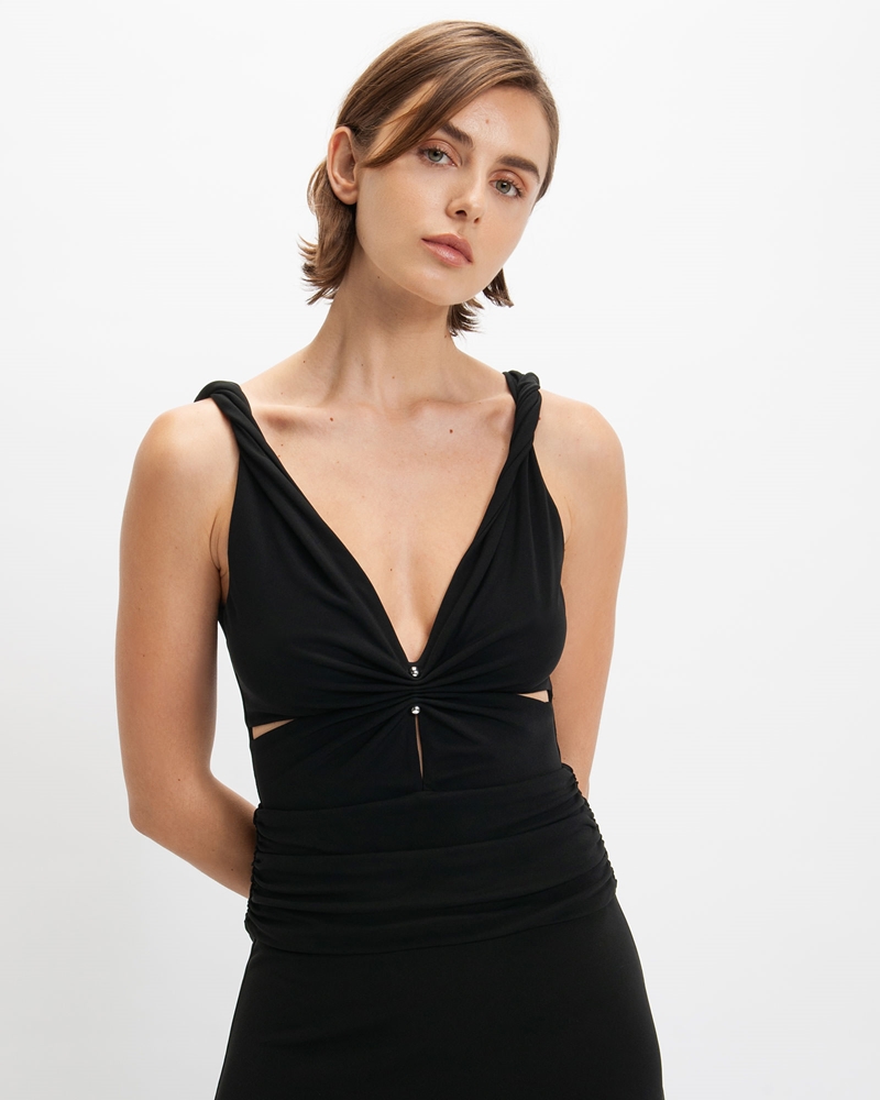 Sale | Cut-Out Jersey Dress | 990 Black