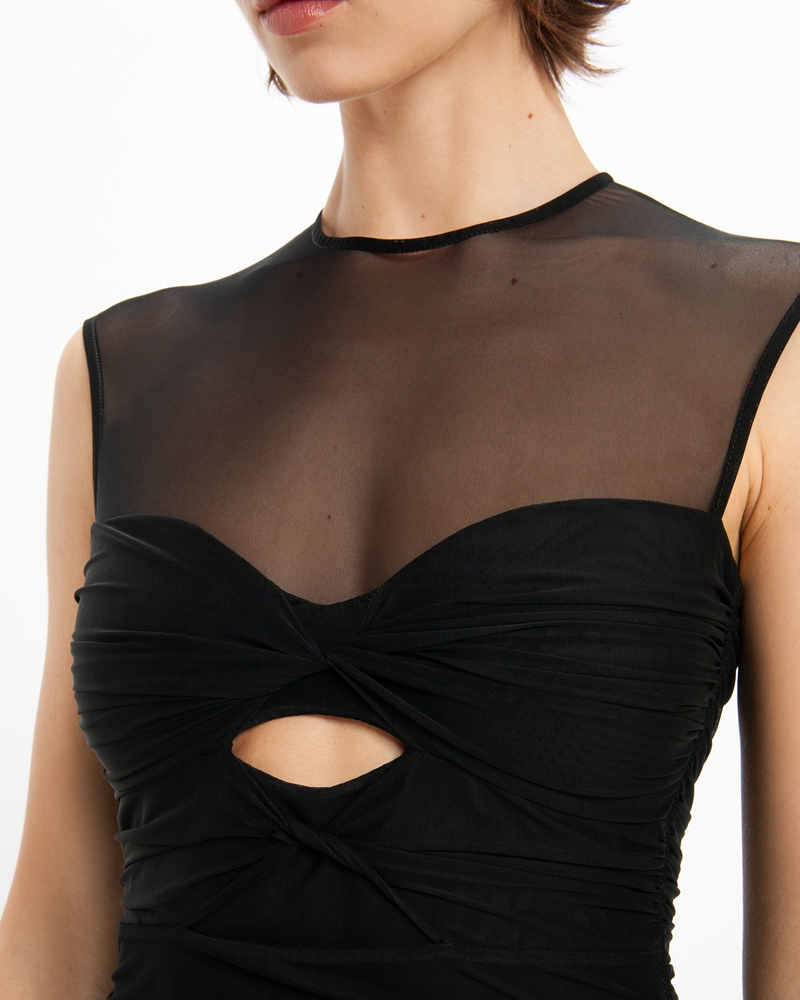 Sale  | Twist Bodice Mini Dress | 990 Black