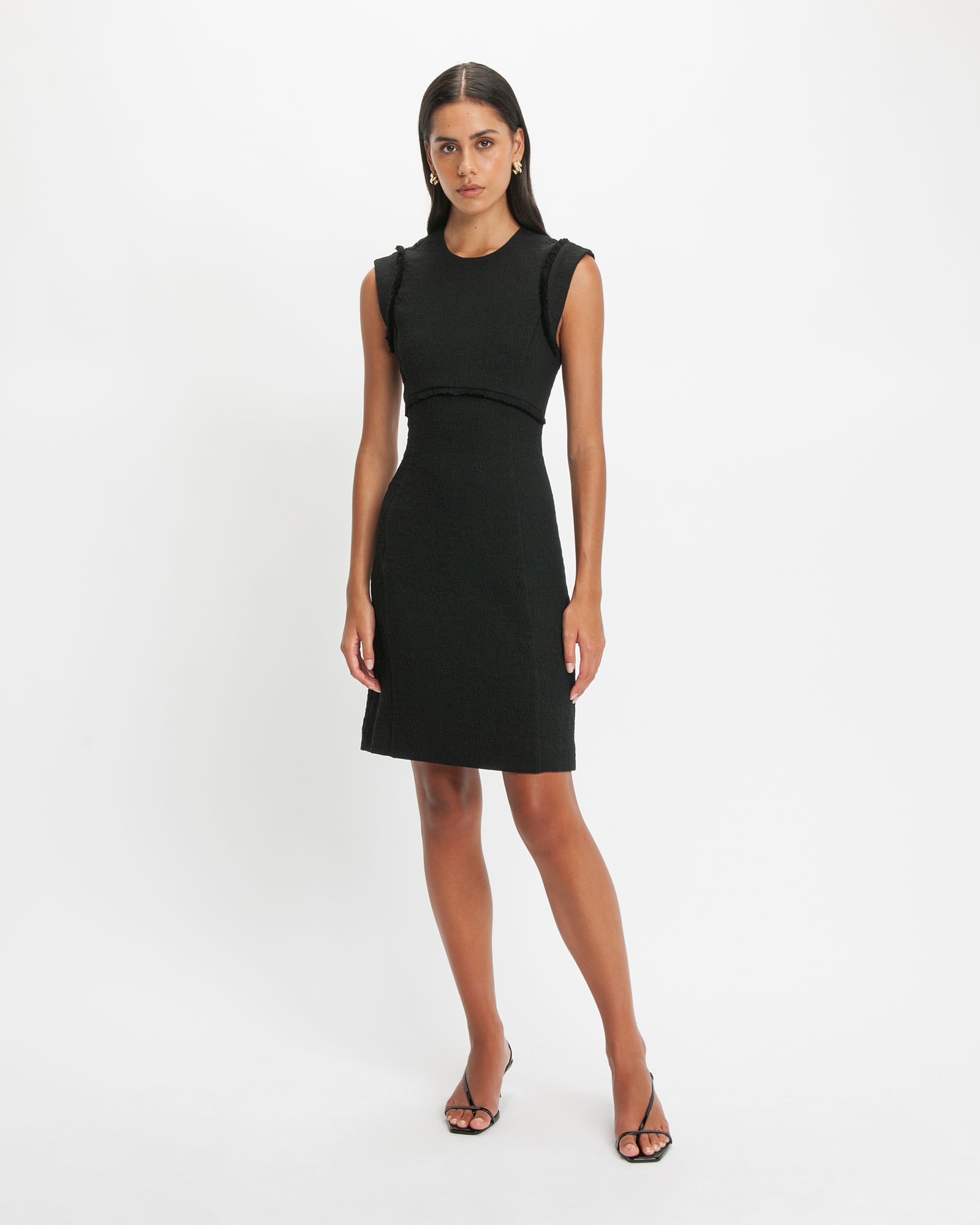 Sale | Abstract Jacquard Mini Dress | 990 Black