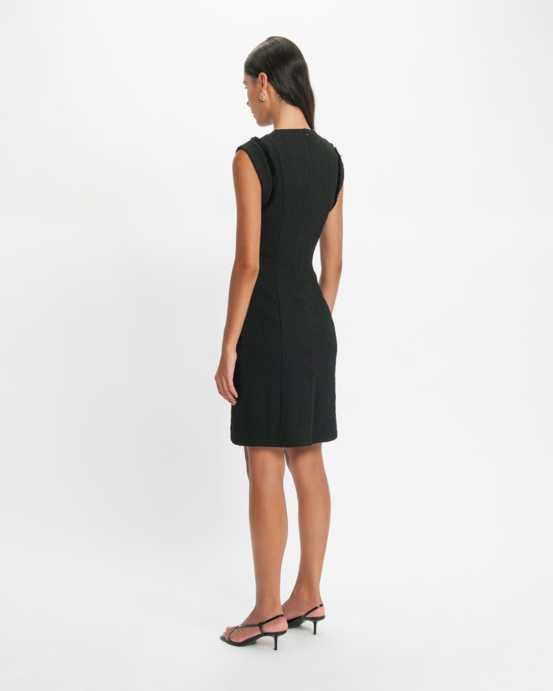 Dresses  | Abstract Jacquard Mini Dress | 990 Black