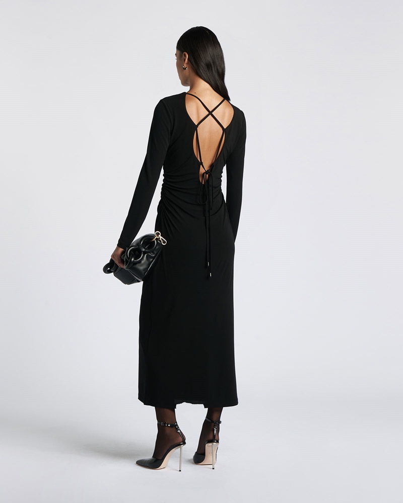 Sale  | Laced Back Midi Dress | 990 Black