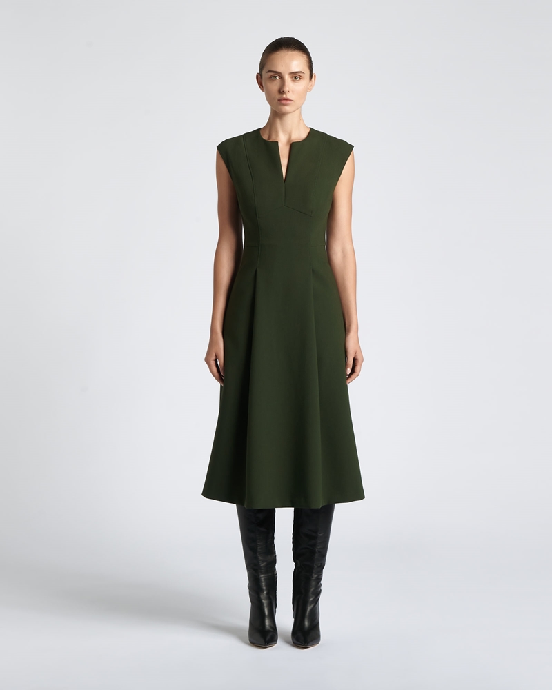 | Double Weave A-Line Midi Dress