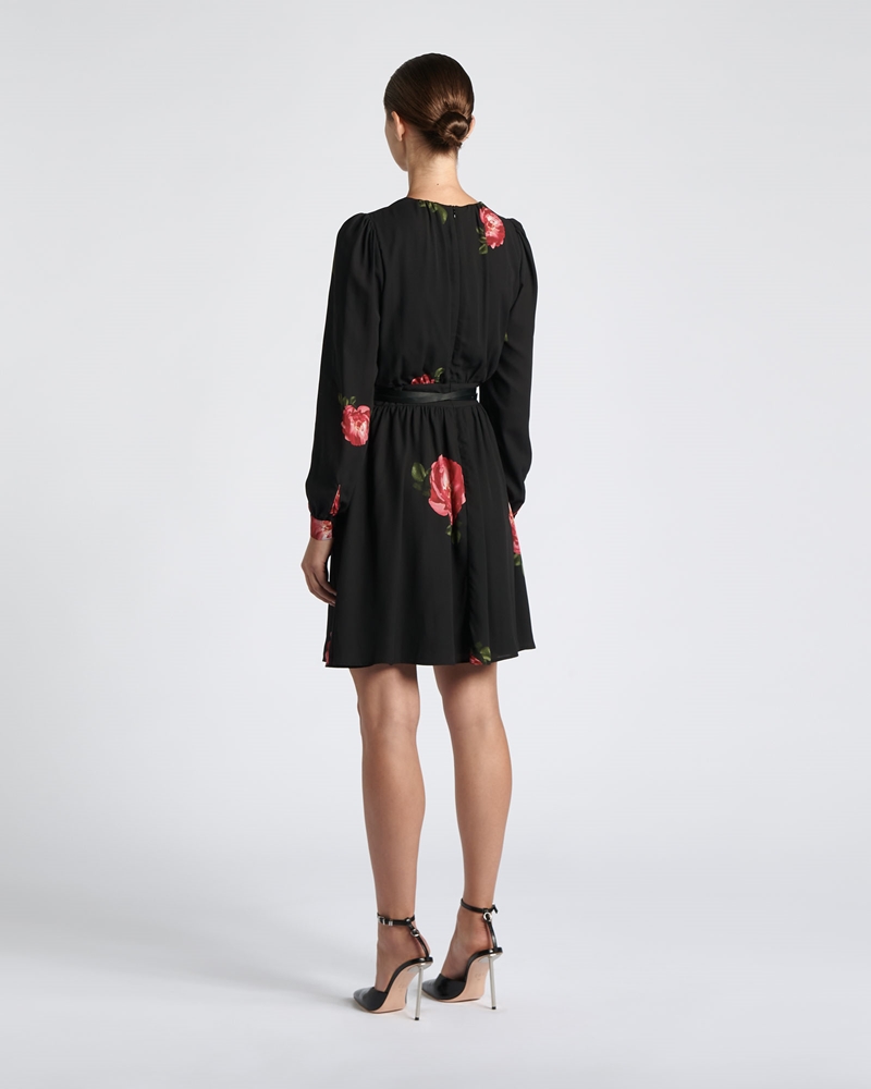 Dresses  | Rose Long Sleeve Mini Dress | 990 Black