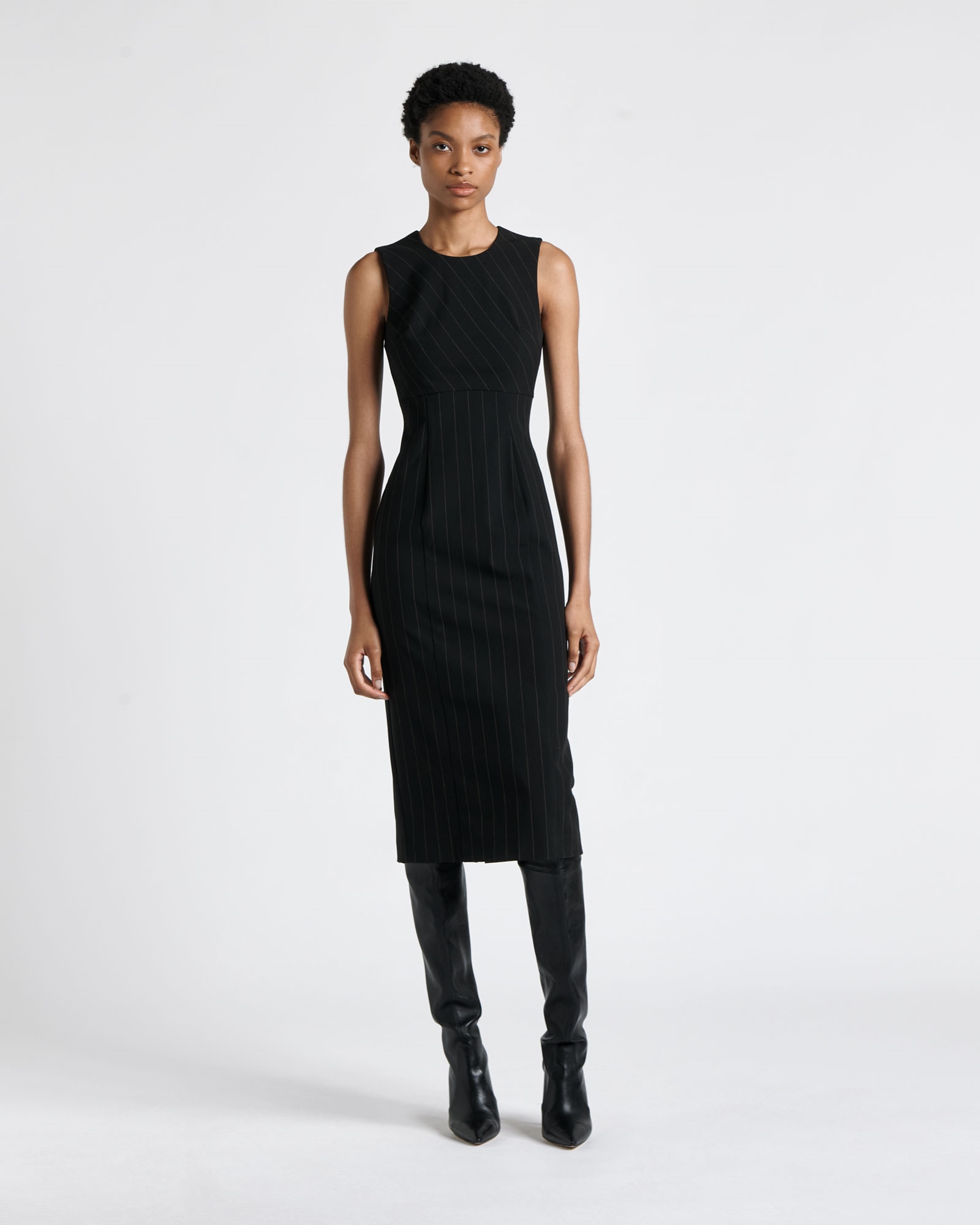 Dresses | Pinstripe Midi Dress | 990 Black