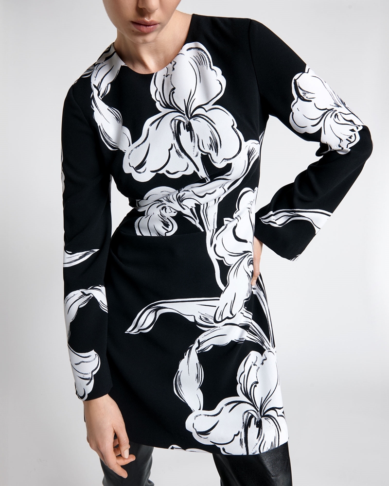 Dresses | Iris Print Mini Dress | 988 Black/White