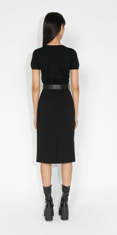 Skirts | Waisted Pencil Skirt | 990 Black