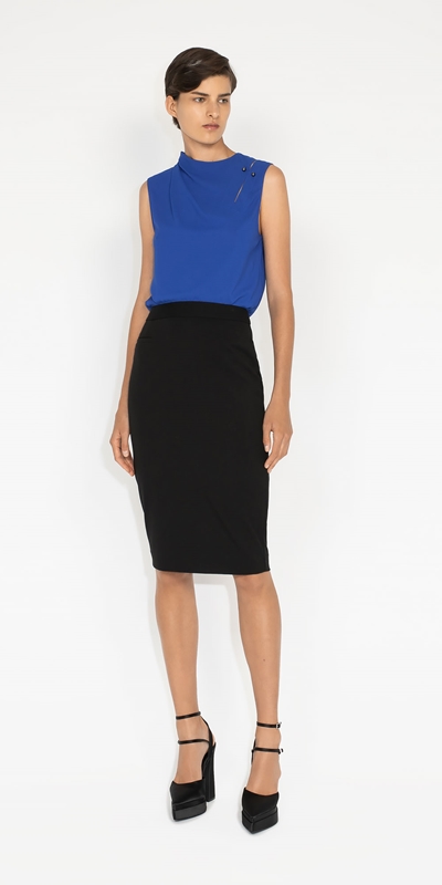 Wear to Work | Regular Waist Pencil Skirt | 990 Black