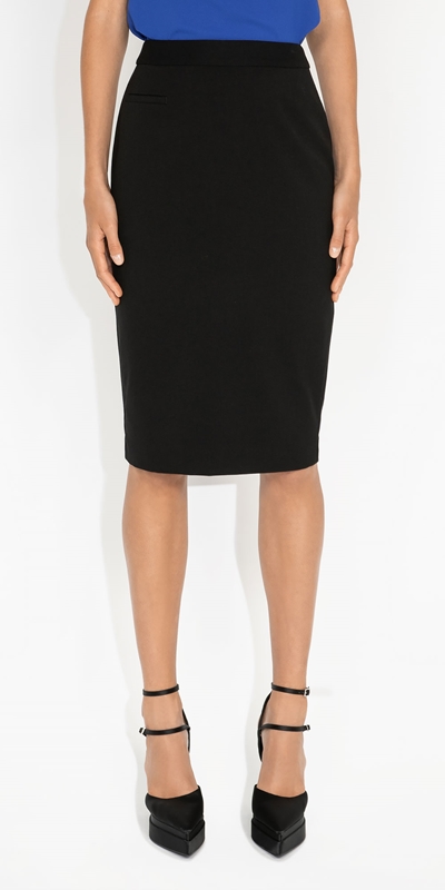 Wear to Work  | Regular Waist Pencil Skirt | 990 Black