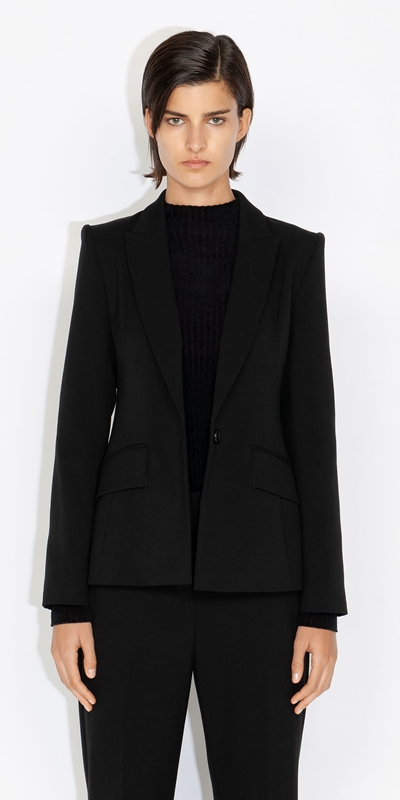 Wear to Work  | Single Button Classic Jacket | 990 Black