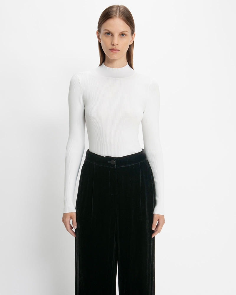 | Funnel Neck Ribbed Knit