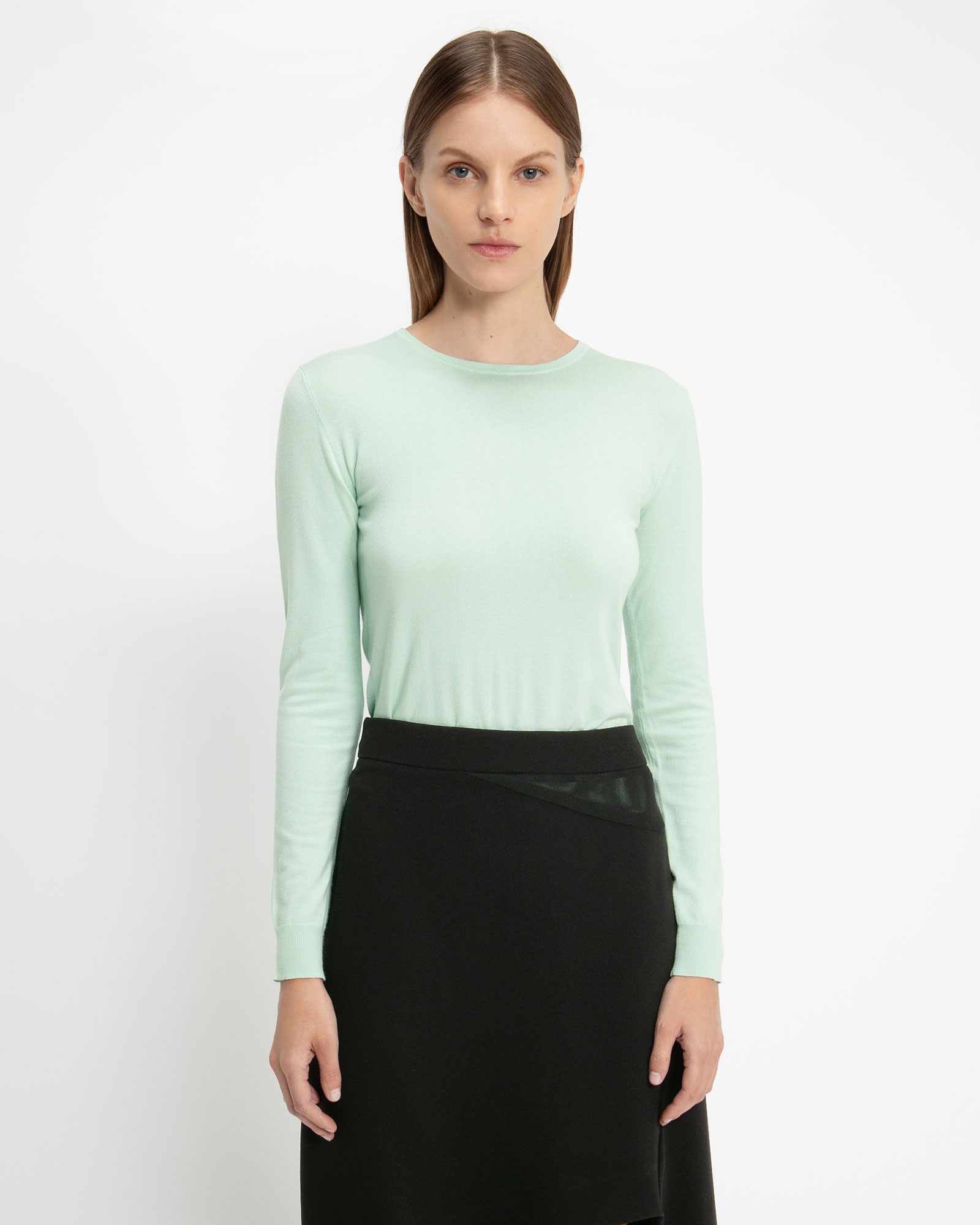 Tops and Shirts | Basic Long Sleeve Knit  | 378 Ice Mint